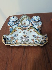 Antique Saint Quay Portrieux Inkwell Stand~ France  picture