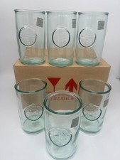 San Miguel Authentic Recycled Glass Embossed Drinking Glasses 6-Pack 100% 5.25” picture