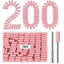 Rolybag 200 Pcs Nail Drill Bits Sanding Bands for Nail Drill, 180 Grit Small ... picture