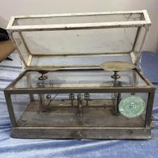 Antique Torsion Balance Co Style 269 Analytical Balance Parts Repair Glass Case picture