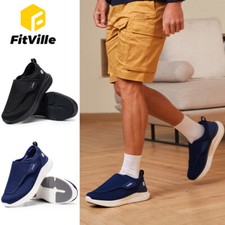 FitVille Men's Diabetic Shoes Extra Wide Slip-on Walking Shoes for Swollen Feet picture