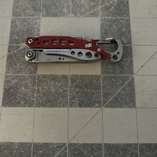 LEATHERMAN STYLE CS Red Multi-Tool Knife File Tweezer Carabiner Damaged picture