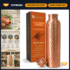 34oz Pure Copper Water Bottle - Ayurvedic Wellness, Hydration & Detox Benefits picture