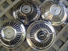 VINTAGE 1963 63 CHEVROLET IMPALA BEL AIR NOMAD WHEEL COVERS HUBCAPS CENTER CAPS picture