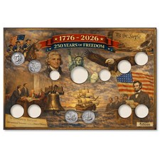 1776-2026 American 250 Display with Mayflower & Revolutionary Quarters picture