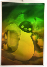 VTG Polaroid 3-D 90's Hologram Sticker- PENGUIN w Frosty BEER  3.5X2.25