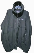 PATAGONIA Worn Wear Mens Hooded Warm.Up Jacket, Black Woven Check Full Zip-(XL) picture
