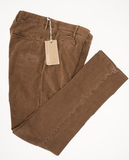INCOTEX Brown Dress Pants Cotton Corduroy Slim Fit Flat Front 34 (EU 50) picture