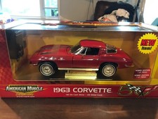 🇺🇸ERTL American Muscle 1963 Corvette Sting Ray RED 1 of 7500 1:18 C3🇺🇸 picture