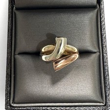 Rare Michael Anthony Solid Tri-Color Yellow Rose White Gold Crossover Ring 5.75 picture
