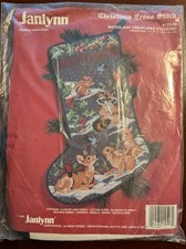 Christmas Stocking Kit Woodland Creatures Cross Stitch Janlynn 125-06 Sealed 92' picture