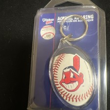 Wincraft 2008 Cleveland Indians Chief Wahoo Acrylic Key Ring ~ NEW Original Pkg picture