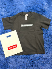 Supreme Men's Black Logo Graphic Print Crew Neck Short Sleeve Cotton Knit Tee L picture
