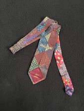 Brioni for Cedrics Silk Tie Vintage Patchwork Geometric Medallion Made In Italy picture