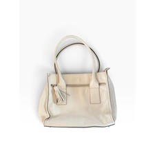 Kate Spade Cream Pebbled Leather Shoulder Bag w Tassel & black polka dot inside picture