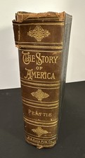 1890 The Story of America by Elia W. Peattie Illustrated, Leather Bound Antique picture