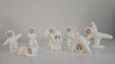 8 VINTAGE ALBERTA'S CERAMIC MOLD HOBBYIST CHRISTMAS WINTER SNOW BABIES FIGURES picture