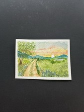 Original Watercolor ACEO Landscape “Evening In The Valley” Signed/Dated OOAK picture