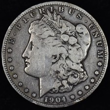 1904-S $1 MORGAN DOLLAR ✪ VG VERY GOOD ✪ SILVER COIN SCARCE DATE H16 ◢TRUSTED◣ picture