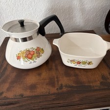 Rare Vintage Corning Ware Set – P-104 8 Cup + P-43-B 700mL – Floral Design picture