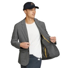 NWT Eddie Bauer Mens Ultimate Voyager Travel Blazer / Size 44 Grey/ Retail  $149 picture