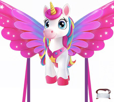 48.4'' Giant Girls Kites Easy to Fly for Kids Adults with 328.1 FT String, Beach picture
