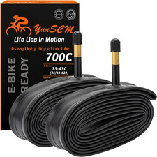 700x35-43C Heavy Duty Bike Inner Tubes 700C AV48 Schrader Valve 2Pcs picture