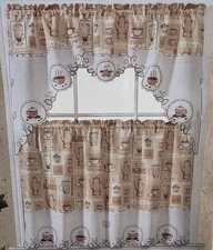 KITCHEN CURTAIN 3 Pcs EMBROIDERY/ PRINTED 