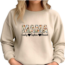 Personalized Mama Sweatshirt with Kids Names, Mothers Day Gift, Birthday Gifts picture
