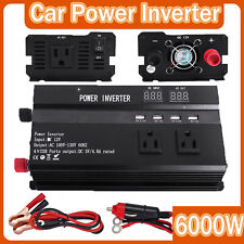 6000W LCD Car Power Inverter DC 12V To AC 110V Pure Sine Wave Solar Converter US picture