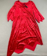 Torrid Top Womens 3X Red Velvet Sexy Devil Lace Up Asymmetrical Costume NWT picture