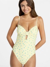 No Boundaries Yellow Floral One-Piece Swimsuit picture