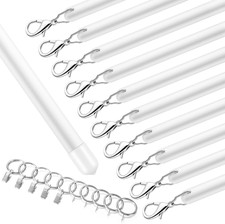 10 Pack Acrylic Curtain Pull Wand Drapery Rod,White,36 Inch picture