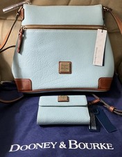 Dooney & Bourke Pebble Grain Crossbody Bag Pale Blue With Matching Wallet NEW picture
