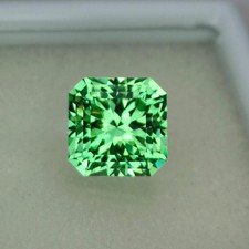 Natural GIE Certified 8.85 Ct Ceylon Green Sapphire Asscher Cut Loose Gemstone picture