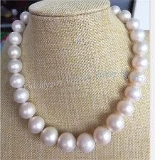 Huge 12-14mm Genuine Natural Round South Sea White Pearl Necklace 14-36 inches picture