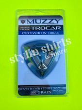 ONE MUZZY 3 Blade CROSSBOW Trocar 100 Grain Archery Hunting Fixed Broadhead picture