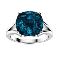 Natural London Blue Topaz Ring, 925 Sterling Silver Handmade Gemstone Ring picture