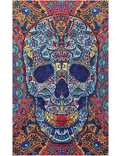 Psychedelic Skull Tapestry - Large-sized, Colorful, Multi-purpose,  picture