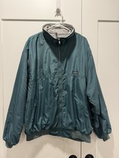 VTG Patagonia Bomber Jacket Shelled Synchilla Fleece 90s Mens XXL Green FLAW picture