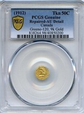 1912 1/2$ British Columbia, California Gold / Greene-120, PCGS Gold AU POP 3 R.8 picture