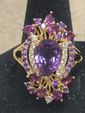 Purple Canela Amethyst 18k Yellow Gold Over Sterling Silver Ring 4.85ctw picture
