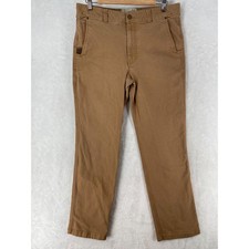 Duck Camp Pants Mens 34x32 Brown Cordura Canvas Chino Stretch Outdoor Workwear picture