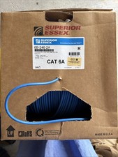NIB Superior Essex 1000 Ft BLUE Category 6A Cable— picture