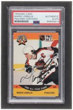 Mario Lemieux Signed 1990-91 Pro Set #362 AS (PSA) picture