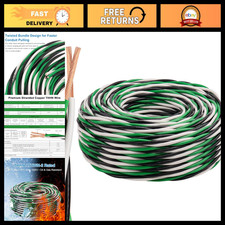 50FT 12 AWG THHN Wire Set - Black/White/Green, Stranded Copper, 600V, Nylon Jack picture