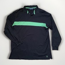 VINTAGE 90’s Ralph Lauren Polo Golf Rugby Long Sleeve Collared Shirt XL Pima Ctn picture