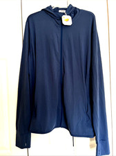 NWT~COOFANDY~UPF 50+~Full Zip Blue Lightweight Hood THUMP SLIT~Jacket Size XXL picture