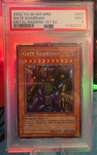2003 YU-GI-OH MRD-METAL RAIDERS  1ST EDITION MRD-000 GATE GUARDIAN PSA 9 picture