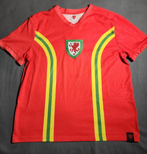 FA Wales Team Jersey T-Shirt Men Large Orange Yellow  Official Product Football picture